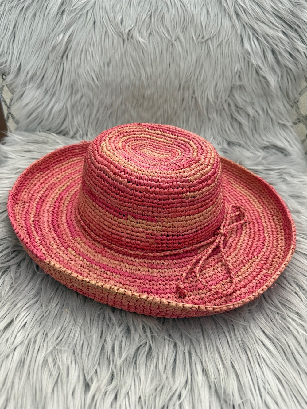San Diego Hat Company Pink Rattan Braided Sun Hat - Picture 2 of 16